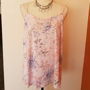 Torrid Pale Pink floral Super Soft Knits cami